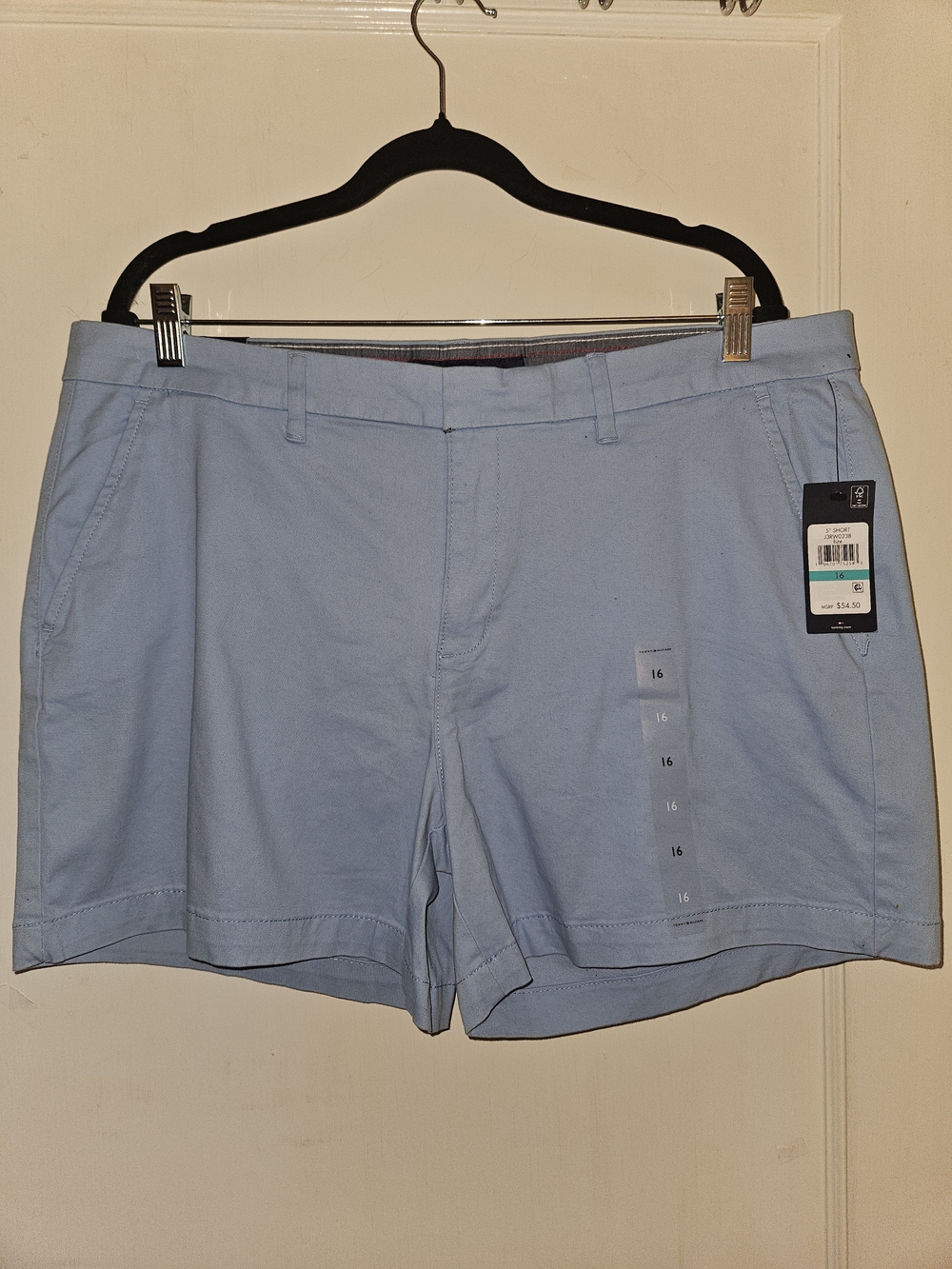 NWT- Tommy Hilfiger Light Blue Women's Flat-Front Shorts